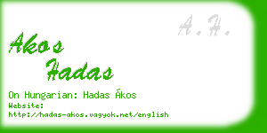 akos hadas business card