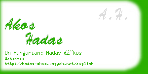 akos hadas business card